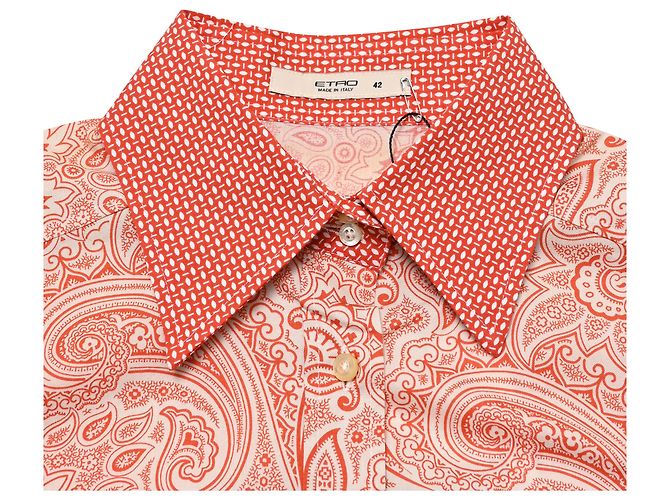 Camisa de manga larga Etro con estampado paisley en algodón coral - vista 6