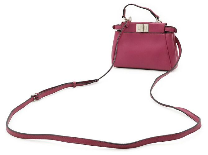Fendi Micro Peekaboo Lederhandtasche Lila - Ansicht 2