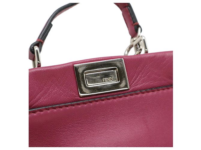 Fendi Micro Peekaboo Lederhandtasche Lila - Ansicht 5