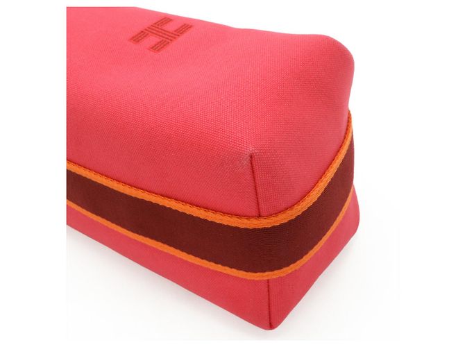 Hermès Beauty case Hermes Canvas Black PM Rosa - vista 3