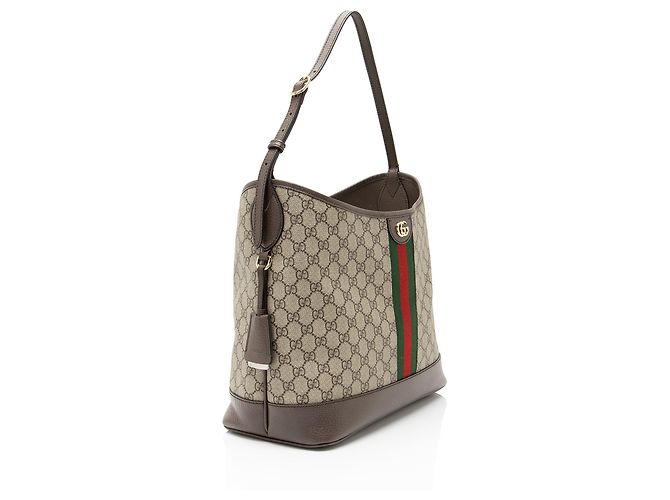 Borsa a tracolla aperta Gucci GG Supreme Ophidia Marrone Beige - vista 2
