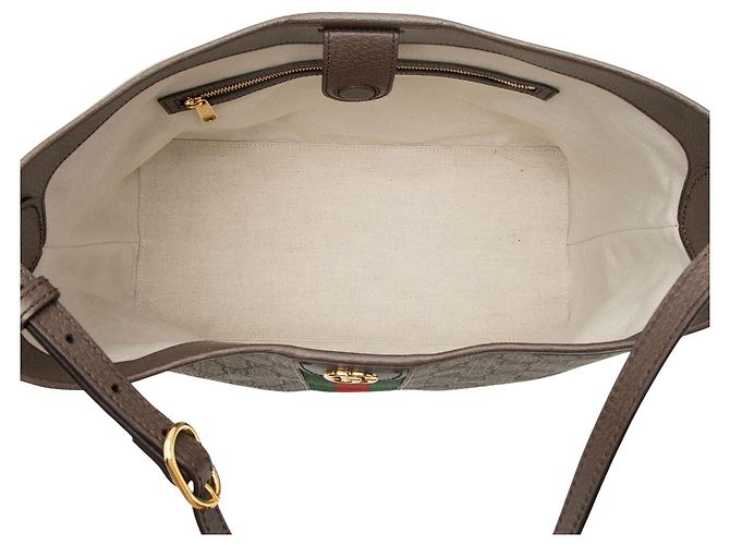 Borsa a tracolla aperta Gucci GG Supreme Ophidia Marrone Beige - vista 7