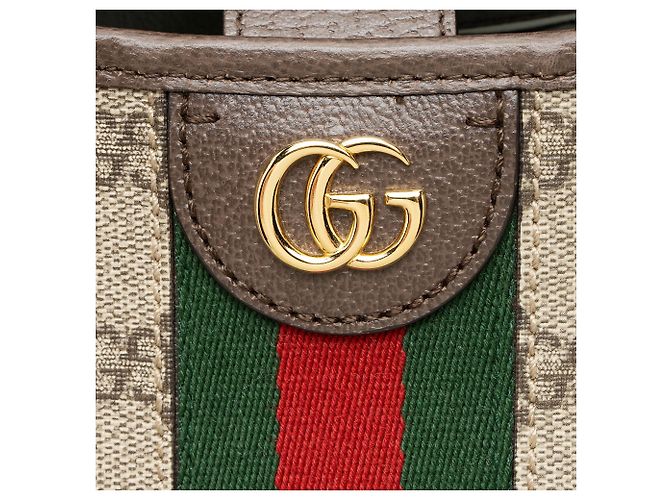 Borsa a tracolla aperta Gucci GG Supreme Ophidia Marrone Beige - vista 9