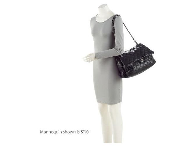 Gabrielle Borsa Chanel Lambskin 3 Accordion Maxi Flap Nero - vista 5