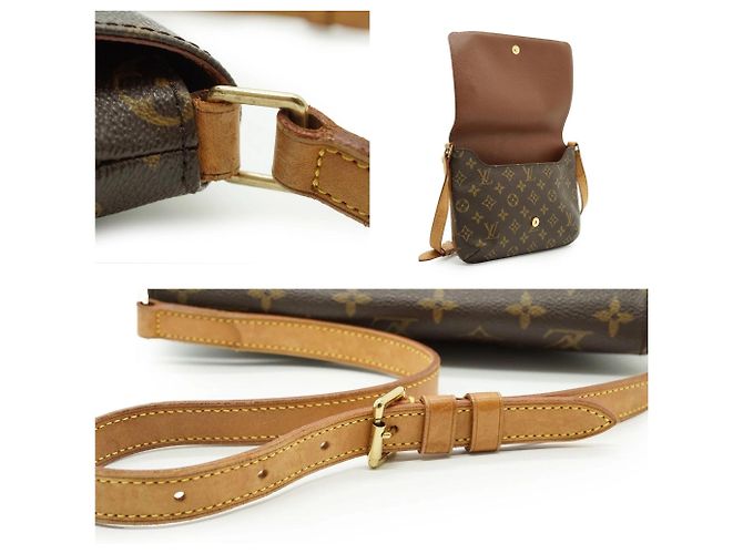 Sac à bandoulière en toile Louis Vuitton Musette Tango Marron - vue 6