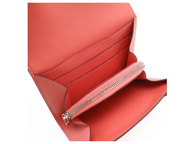 Hermès Portafoglio Bifold Hermes Chevre Rose Azalee Rosa - vista 5