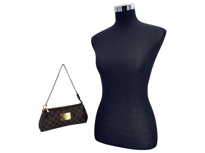 Borsa a tracolla in tessuto Louis Vuitton Eva Marrone - vista 2