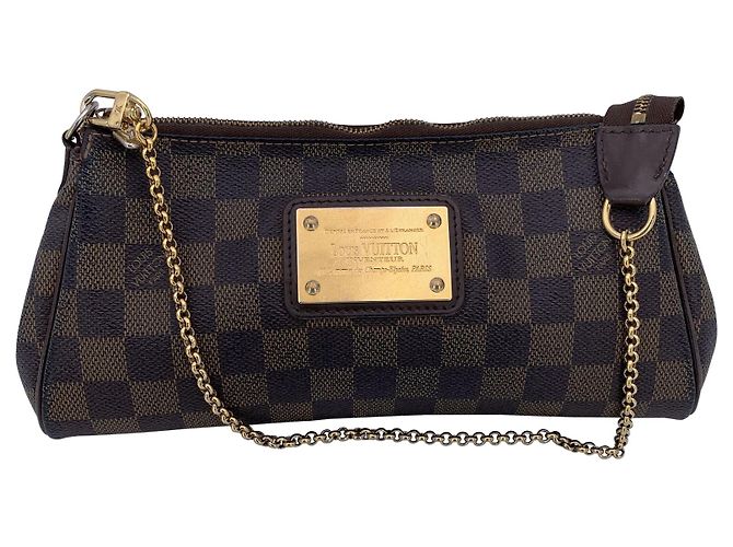 Borsa a tracolla in tessuto Louis Vuitton Eva Marrone - vista 3