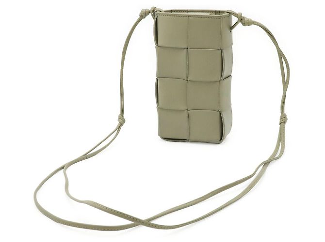 Borsa a tracolla Bottega Veneta Leather Cassette Maxi Intrecciato Verde - vista 2