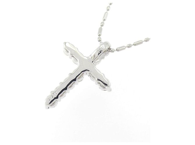 Autre Marque Collana a Croce con Diamanti Pt900 Pt850 Argento - vista 4