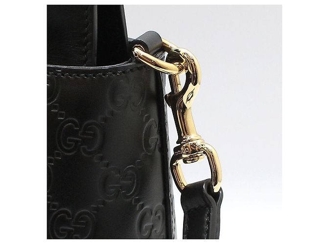 Gucci Borsa a tracolla nera con logo GG in tonalità oro Nero - vista 11