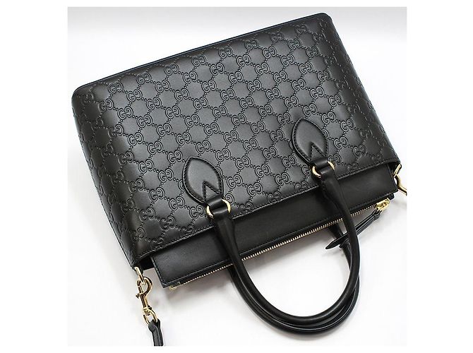 Gucci Borsa a tracolla nera con logo GG in tonalità oro Nero - vista 3