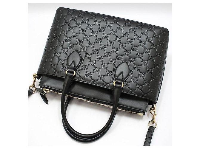 Gucci Borsa a tracolla nera con logo GG in tonalità oro Nero - vista 4