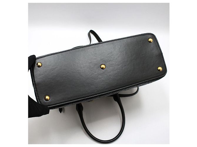 Gucci Borsa a tracolla nera con logo GG in tonalità oro Nero - vista 5