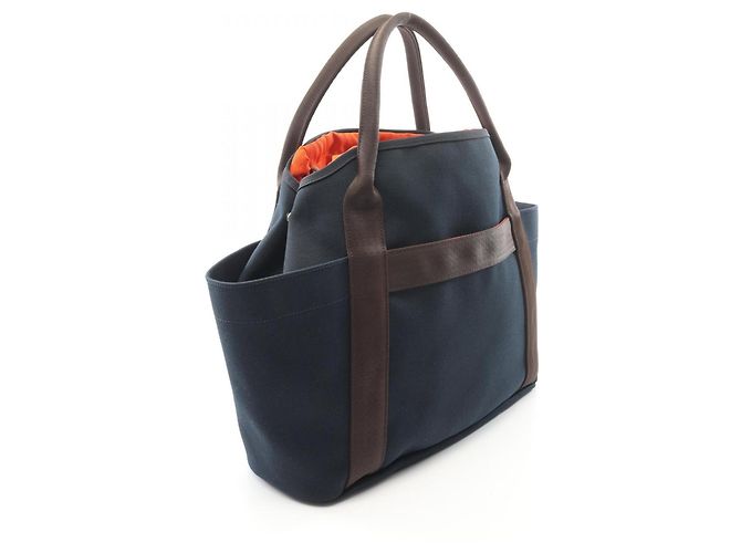 Hermès Hermes Sac de Pansage Groom Tote Bag Marrone Rosso Blu navy - vista 2