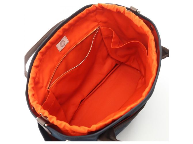 Hermès Hermes Sac de Pansage Groom Tote Bag Marrone Rosso Blu navy - vista 3