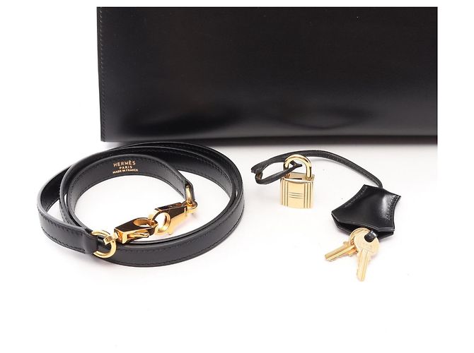 Hermès Borsa 2-Way Hermes Kelly 28 in pelle di vitello nera Nero - vista 6