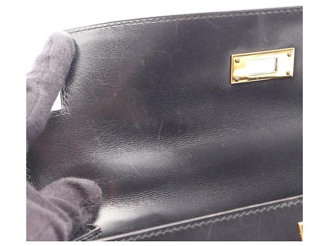 Hermès Borsa 2-Way Hermes Kelly 28 in pelle di vitello nera Nero - vista 7