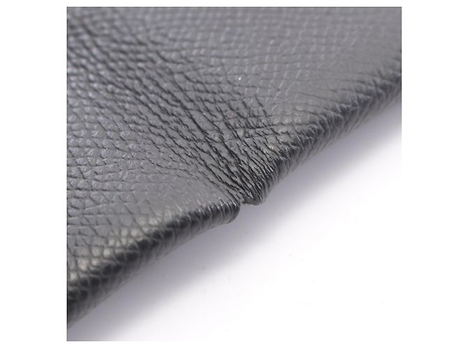 Hermès Cartera Hermes Calvi - Monedero en cuero Epsom negro - vista 7