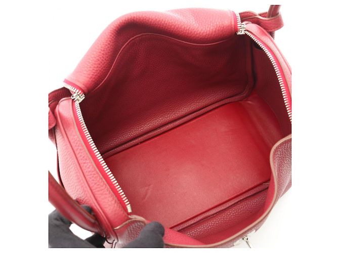 Hermès Hermes Lindy 30 Shoulder Bag Dark red - view 3