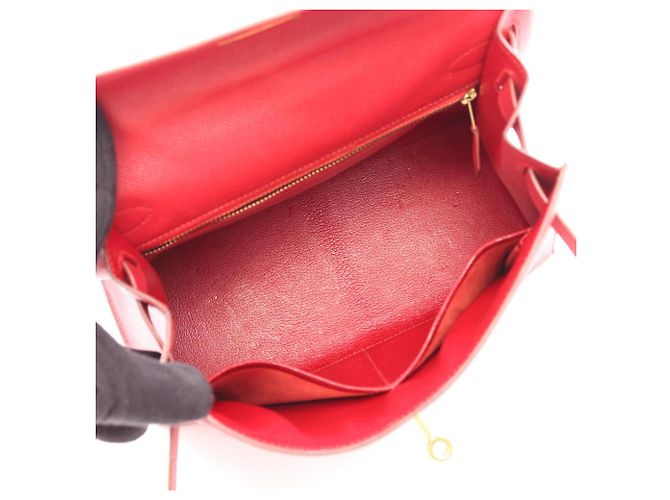 Hermès Borsa Hermes Kelly 28 Rouge Vif Rosso - vista 3