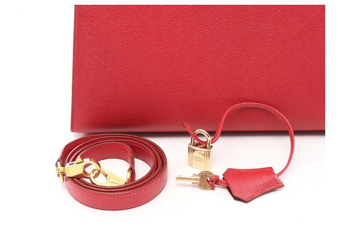 Hermès Borsa Hermes Kelly 28 Rouge Vif Rosso - vista 6