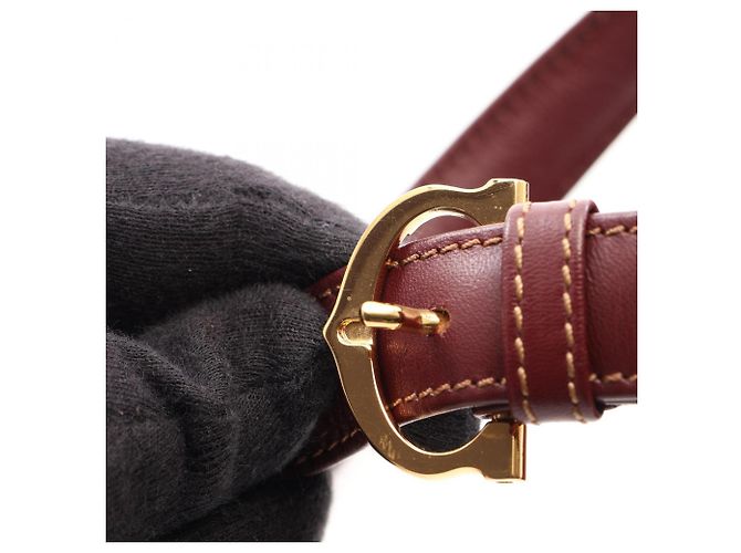 Borsa a tracolla in pelle bordeaux Cartier Must Line Bordò - vista 10