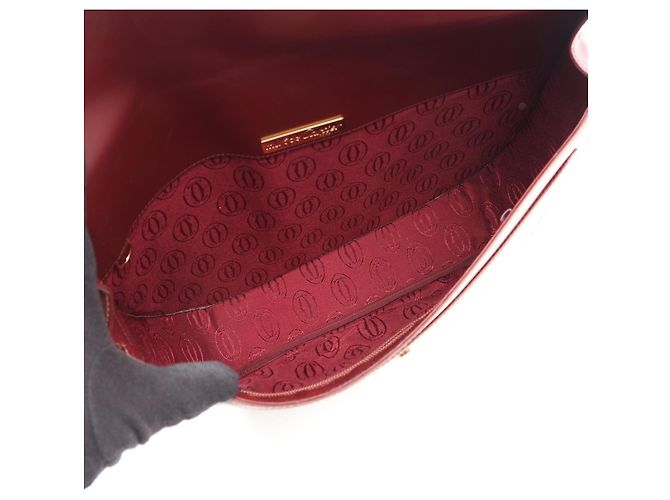 Borsa a tracolla in pelle bordeaux Cartier Must Line Bordò - vista 3