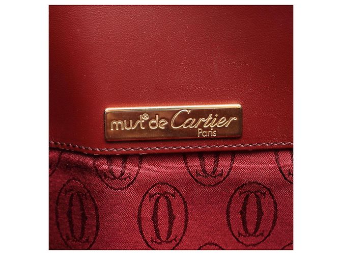 Borsa a tracolla in pelle bordeaux Cartier Must Line Bordò - vista 4