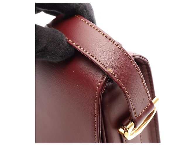 Borsa a tracolla in pelle bordeaux Cartier Must Line Bordò - vista 9