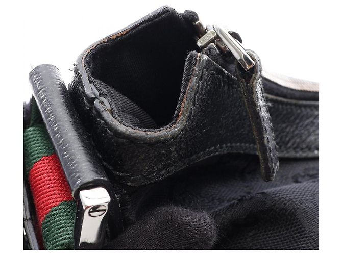 Borsa a tracolla Gucci GG Canvas Sherry Line Nero - vista 7