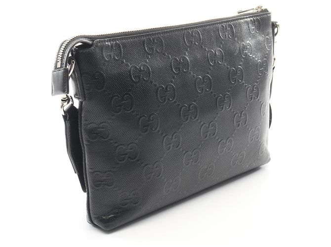 Borsa a tracolla media Gucci GG goffrata Nero - vista 2