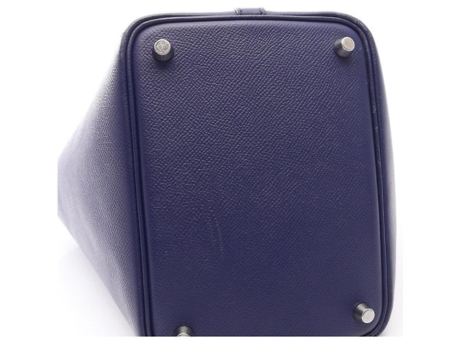 Hermès Borsa Hermes Picotin Lock PM Tressage Marrone Nero Blu navy - vista 11