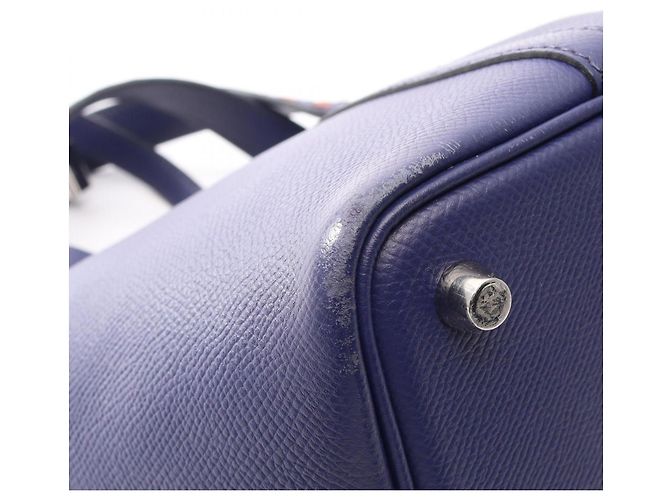 Hermès Borsa Hermes Picotin Lock PM Tressage Marrone Nero Blu navy - vista 6
