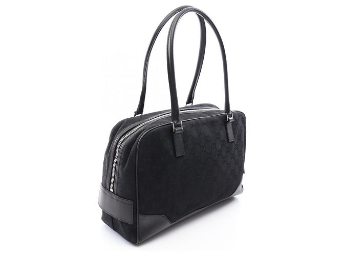 Borsa Gucci in tela GG e pelle Nero - vista 2