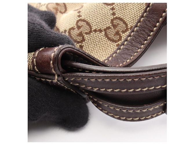 Borsa Gucci GG Canvas Horsebit Marrone Beige - vista 6