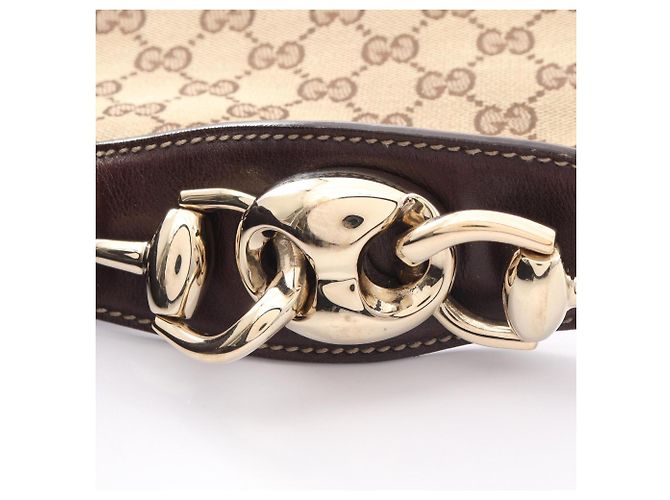 Borsa Gucci GG Canvas Horsebit Marrone Beige - vista 8