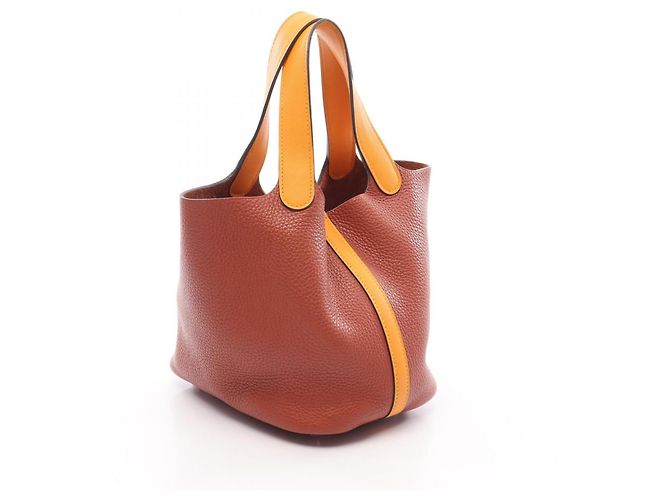 Hermès Hermes Picotin Lock Touch PM Handtasche Braun Gelb - Ansicht 2