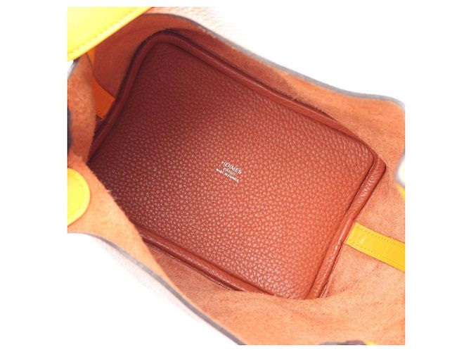 Hermès Hermes Picotin Lock Touch PM Handtasche Braun Gelb - Ansicht 3