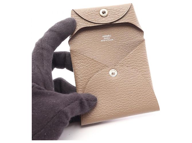 Hermès Cartera Hermes Bastia - Monedero en Gris Castaño - vista 3