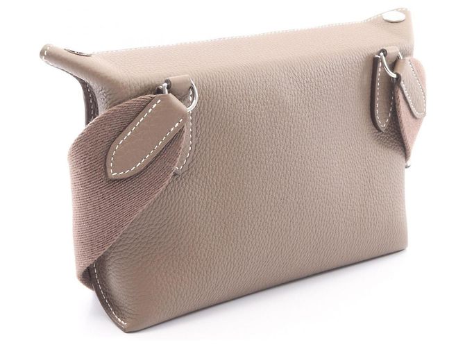 Hermès Borsa a tracolla Hermes Vide Poche Etoupe Marrone Taupe - vista 2