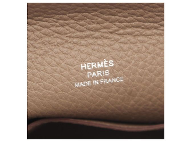 Hermès Borsa a tracolla Hermes Vide Poche Etoupe Marrone Taupe - vista 4