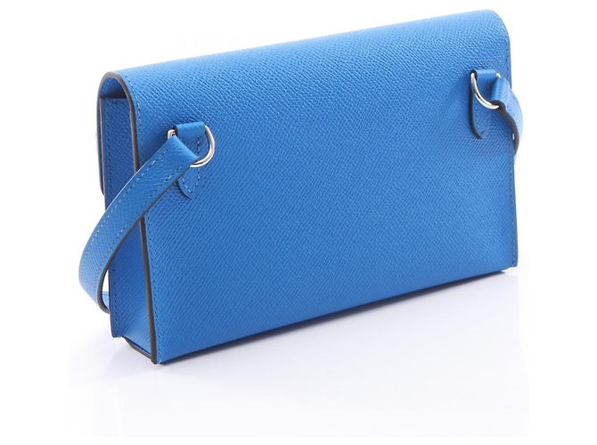 Hermès Borsa a tracolla Hermes Blue Epsom Leather Snap To Go - vista 2