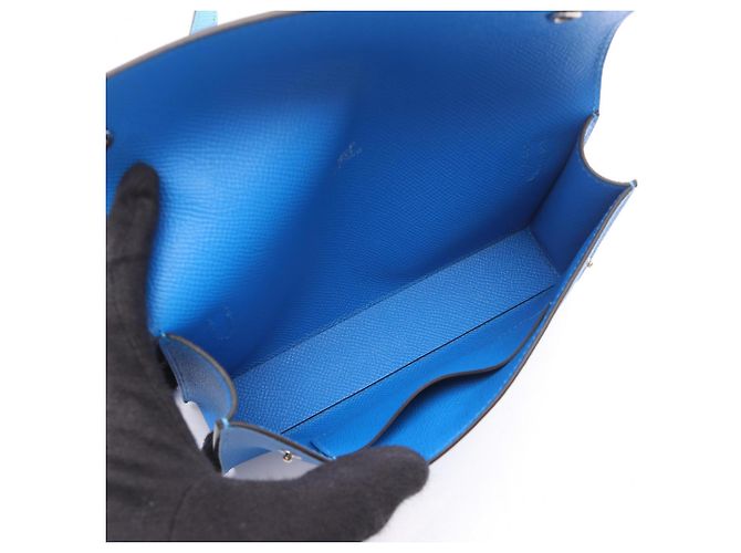 Hermès Borsa a tracolla Hermes Blue Epsom Leather Snap To Go - vista 3