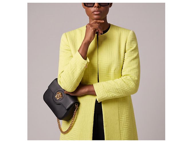 Cappotto Versace in cotone giallo - vista 2