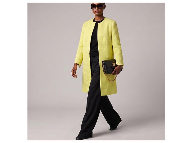Cappotto Versace in cotone giallo - vista 4