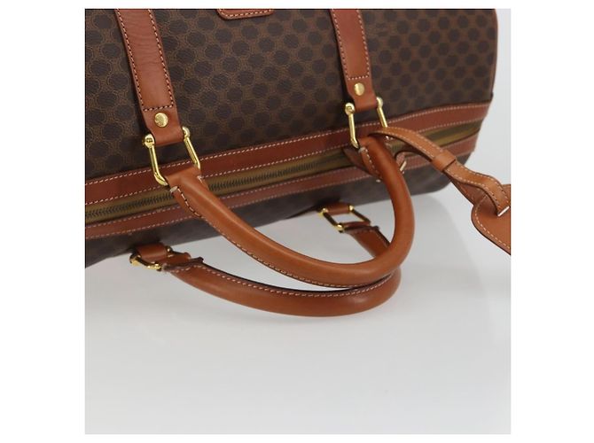 Céline Celine Vintage Duffle in tela e pelle Marrone - vista 7