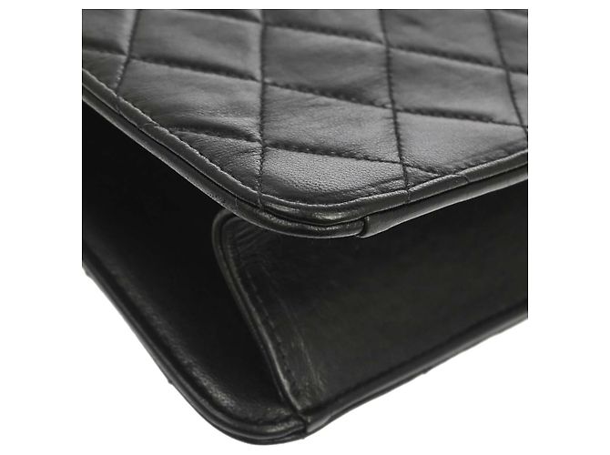 Chanel Vintage Classic Flap Matelassé in agnello Nero - vista 6