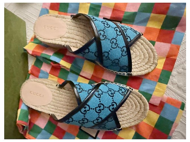 Espadrillas Gucci GG Supreme Blu - vista 12