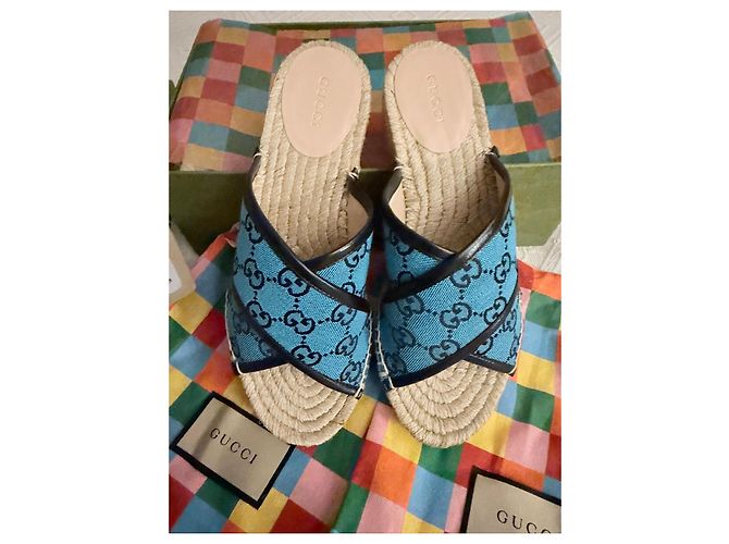 Espadrillas Gucci GG Supreme Blu - vista 14